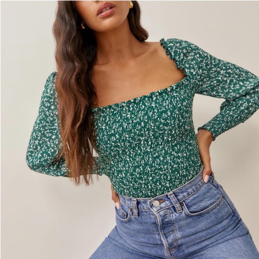 BNWT Reformation Pinto Top in Parsley